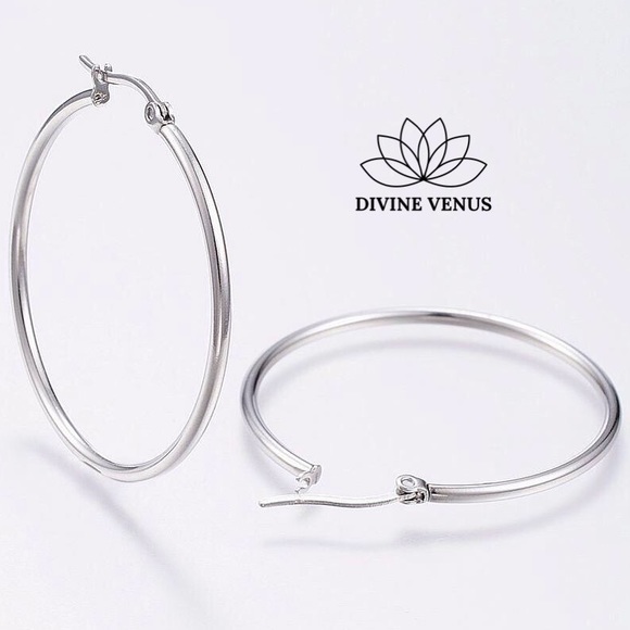 Hoop Earrings • Stainless Steel - Picture 2 of 3